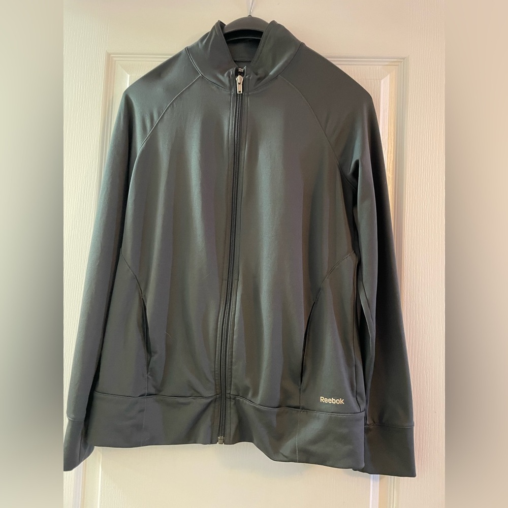 Reebok Gray/dark green Full-Zip Sweatshirt